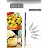 Jet's Home Pasta Dekor Bıçağı Kretuar Süsleme Bıçağı Alüminyum Saplı Gravür Bıçağı Yedek Başlıklı 14,5 Cm Beyaz