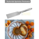 Jet's Home Pasta Spatulası Paslanmaz Kek Spatulası Krema Spatula No:2 Çelik 25 cm - Gri