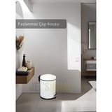Jet's Home Pedallı Banyo Çöp Kovası Paslanmaz 5 Lt Mutfak Çöp Kutusu Beyaz