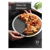 Jet's Home Pizza Tepsisi Alüminyum Pizza Teli Lahmacun Tepsisi 33 Cm