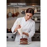 Jet's Home Profesyonel 34 Cm Krema Torbası Bez– Detaylı Pasta Süsleme Ve İnce İşçilik İçin Beyaz