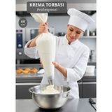 Jet's Home Profesyonel 60 Cm Krema Torbası Bez – Dev Boy Pasta Ve Hamur Dağıtımı İçin Beyaz