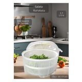 Jet'S Home Salata Kurutcu 5 Litre Sebze Kurutucu Bpa Free Beyaz