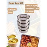 Jet’s Home Sefer Tası 4’lü Yemek Taşıma Kabı Paslanmaz Çelik No 2 / 14*7 cm / 1 Lt.