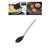 Jet'S Home Silikon Kaşık Paslanmaz Saplı Servis Kaşığı Siyah 34 Cm