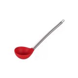 Jet'S Home Silikon Kepçe Paslanmaz Saplı Servis Kepçesi Kırmızı 30 Cm