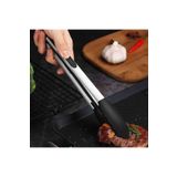 Jet'S Home Sunum Maşası Barbekü Maşası Mangal Maşa Silikon Salata Maşası Siyah 40 Cm