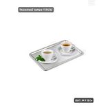 Jet's Home Sunum Tepsisi Paslanmaz Servis Tepsisi Çelik Çay Tepsi Kahve Tepsisi 34 Cm Gümüş