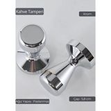 Jet's Home Tamper Krom Kaplama Kahve Tamperi 58 Mm Gümüş