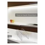 Jet's Home Tava Kapak Düzenleyici Paslanmaz 5 Bölmeli Tabaklık Gri