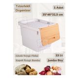Jet'S Home Tekli Bambu Renk Tekerlekli Patateslik Soğanlık Oyuncak Kutusu Patates Soğan Sepeti Motek 33 Lt