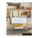 Jet'S Home Tekli Beyaz-Gold Tekerlekli Patateslik Soğanlık Oyuncak Kutusu Patates Soğan Sepeti 12 Lt