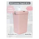 Jet'S Home Tekli Kirli Çamaşır Sepeti Pembe Dokunmatik Motek Çamaşır Sepeti 40 Lt