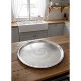 Jet's Home Yemek Tepsisi Çelik Yer Sofrası 71 cm Paslanmaz Sunum Sinisi No:75 - Gri