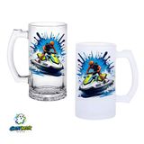 Jetski Kulplu Bira Bardağı Buzlu Veya Şeffaf Seçenekli 0303