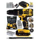 Jetta Power Tools Assur Plus 58 VF 5 Ah Metal Şanzıman Çift Akülü Şarjlı 24 Parça Darbeli Matkap