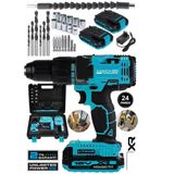 Jetta Power Tools Kimmer Plus 12 V 2 Ah Metal Şanzıman Çift Akülü Bakır Sargı 24 Parça Şarjlı Akülü Vidalama Matkap
