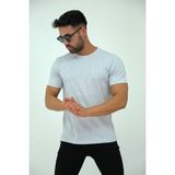 JettStore Erkek Kar Melanj Slim Fit Bisiklet Yaka %100 Pamuklu Basic Tişört