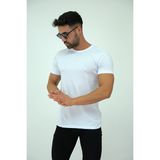 JettStore Erkek Slim Fit Bisiklet Yaka %100 Pamuklu Basic Tişört - 001-Beyaz - XL