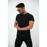 JettStore Erkek Slim Fit Bisiklet Yaka %100 Pamuklu Basic Tişört - 01-Siyah