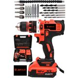 JetVolt 12v 1.5ah Çelik Şanzıman Çift Akülü Darbeli Şarjlı Matkap Akülü Vidalama - Kırmızı
