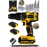 JetVolt 12v 1.5ah Metal Şanzıman Çift Akülü Bakır Sargı 24 Parça Şarjlı Matkap Akülü Vidalama - Sarı