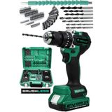 JetVolt 21v 2.0ah Kömürsüz Motor Çelik Mandren Darbeli Şarjlı Matkap Akülü Vidalama - Yeşil