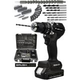 JetVolt 21v 2.0ah Kömürsüz Motor Çelik Mandren Darbeli Şarjlı Matkap - Siyah