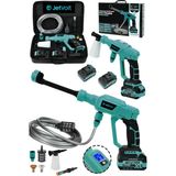 JetVolt 21v 2.0ah Kömürsüz Motor Yüksek Basınçlı Akülü Oto Araba Yıkama Makinesi Şarjlı - Mavi