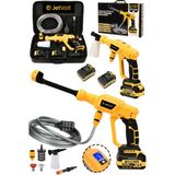 JetVolt 21v 2.0ah Kömürsüz Motor Yüksek Basınçlı Akülü Oto Araba Yıkama Makinesi Şarjlı - Sarı