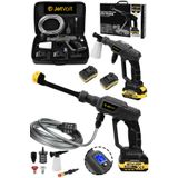 JetVolt 21v 2.0ah Kömürsüz Motor Yüksek Basınçlı Akülü Oto Araba Yıkama Makinesi Şarjlı - Siyah