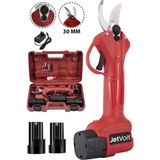 Jetvolt 21v 5ah Profesyonel Çift Akülü Bahçe Sera Süper Budama Bağ Makası Şarjlı Budama Makinesi 30 MM - KIRMIZI