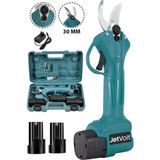 Jetvolt 21v 5ah Profesyonel Çift Akülü Bahçe Sera Süper Budama Bağ Makası Şarjlı Budama Makinesi 30 MM - MAVİ