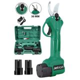 Jetvolt 21v 5ah Profesyonel Çift Akülü Bahçe Sera Süper Budama Bağ Makası Şarjlı Budama Makinesi 30 MM - YEŞİL