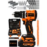 JetVolt 21v Çelik Mandren Kömürsüz Motor Darbeli Şarjlı Matkap Vidalama - Turuncu