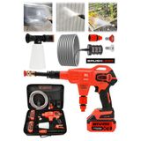 JetVolt 21v Kömürsüz Motor Yüksek Basınçlı Akülü Oto Araba Yıkama Makinesi Şarjlı - Kırmızı