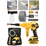 JetVolt 21v Kömürsüz Motor Yüksek Basınçlı Akülü Oto Araba Yıkama Makinesi Şarjlı - Sarı