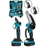 JetVolt 2'Li Set 18V 1.5Ah Çift Akülü Çelik Şanzıman Şarjlı Dal Budama & Testeresi - Mavi