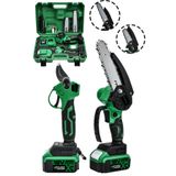 JetVolt 2'Li Set 18V 1.5Ah Çift Akülü Çelik Şanzıman Şarjlı Dal Budama & Testeresi - Yeşil