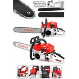 Jetvolt Ekstra Güçlü 52Cc 2.9 Hp 8000 Rpm Benzinli Ağaç Odun Dal Kesme Makinesi Motorlu Testere Hızar Motoru - Kırmızı