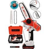 Jetvolt Extra Power Kömürsüz Motor Şarjlı El Testeresi Ağaç Odun Dal Kesme Budama Mavi - Kırmızı - 20