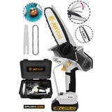 JetVolt Extra Power Kömürsüz Motor Şarjlı El Testeresi Ağaç Odun Dal Kesme Budama Mavi - Siyah