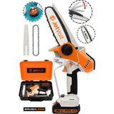Jetvolt Extra Power Kömürsüz Motor Şarjlı El Testeresi Ağaç Odun Dal Kesme Budama Mavi - Turuncu - 20