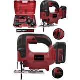 JetVolt Profesyonel 21v 3.0ah 10 Pilli Metal Şanzıman Dekupaj Testere - Kırmızı