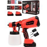 Jetvolt Yüksek Basınçlı Çift Akülü Sprey Boya Püskürtme Tabancası - Kırmızı - 0,2 mm
