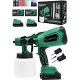 Jetvolt Yüksek Basınçlı Çift Akülü Sprey Boya Püskürtme Tabancası - Yeşil - 0,2 mm