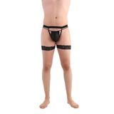 JEU JEU BITE – Siyah Dantel Fantezi Erkek Jartiyer, Tek Parça Sexy İç Giyim(Slip Hariç)