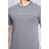 Jeuss Erkek Viscon Lina Likralı Kumaş Bisiklet Yaka Füme Tshirt - XL