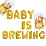 JeVenis Baby is Brewing Balloons Baby is Brewing Afiş Bebek Açıklama Balonları Bebek Bira Bebek Duş Dekoru Bebek Cinsiyet Açıklama Dekorasyon