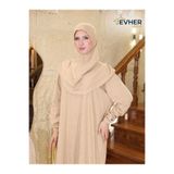 JEVHER MODA %100 Pamuk Tek Parça Namaz Elbisesi Pratik Başörtülü Oversize, Lastikli Kol